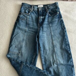 Frame Barrel Panel Seam Denim Pant